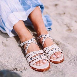 🔥Frye Andora CONCHO Lilac Italian Leather Strappy Sandal 6.5 NIB $298 GORGEOUS!